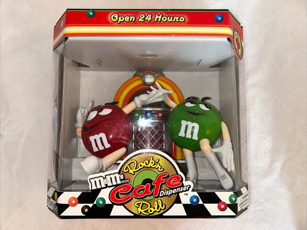 Vintage Unused M&M’s Rock’n Roll Cafe Dispenser With Original Candy